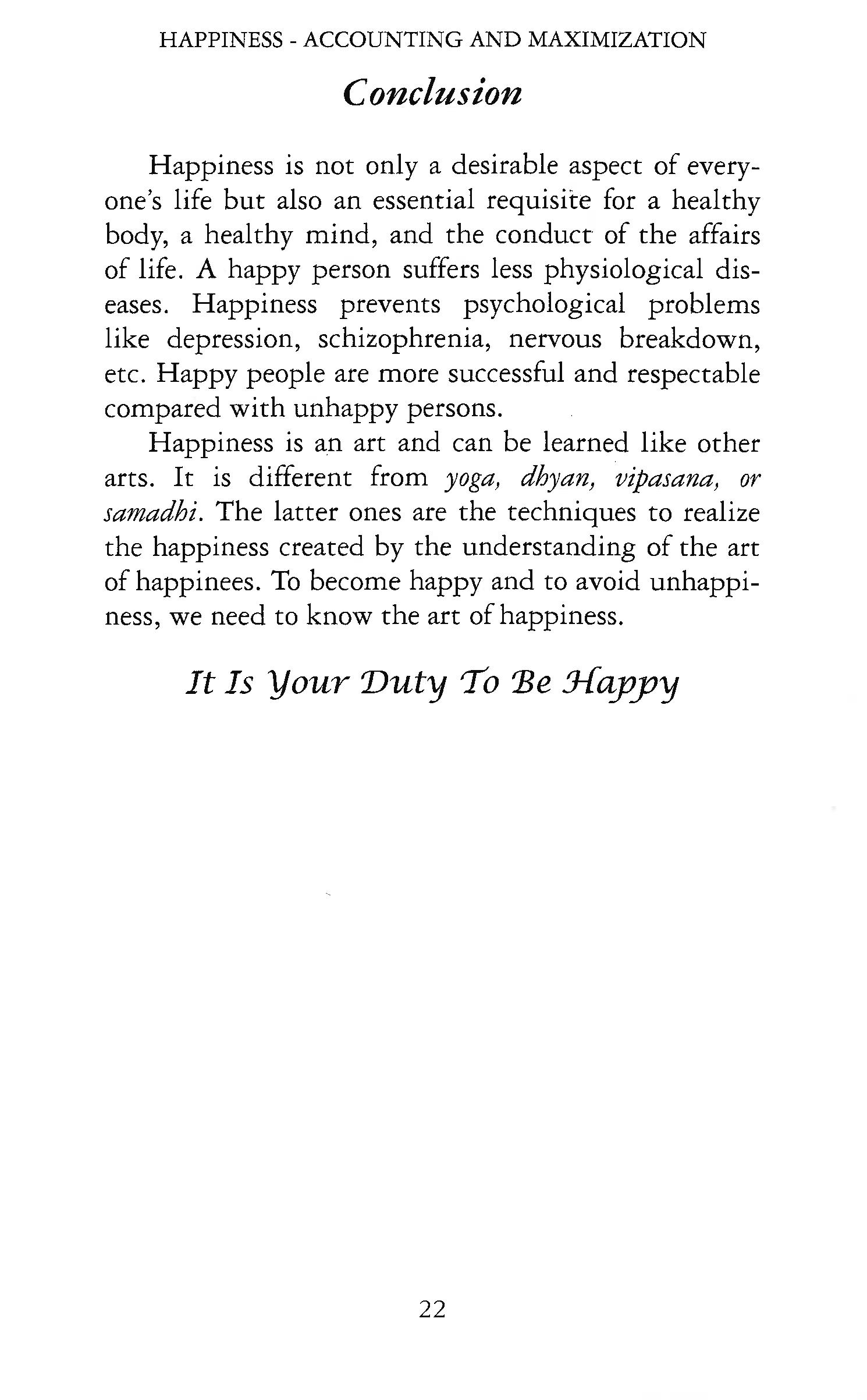 HAPPINESS - ACCOUNTING AND MAXIMIZATION