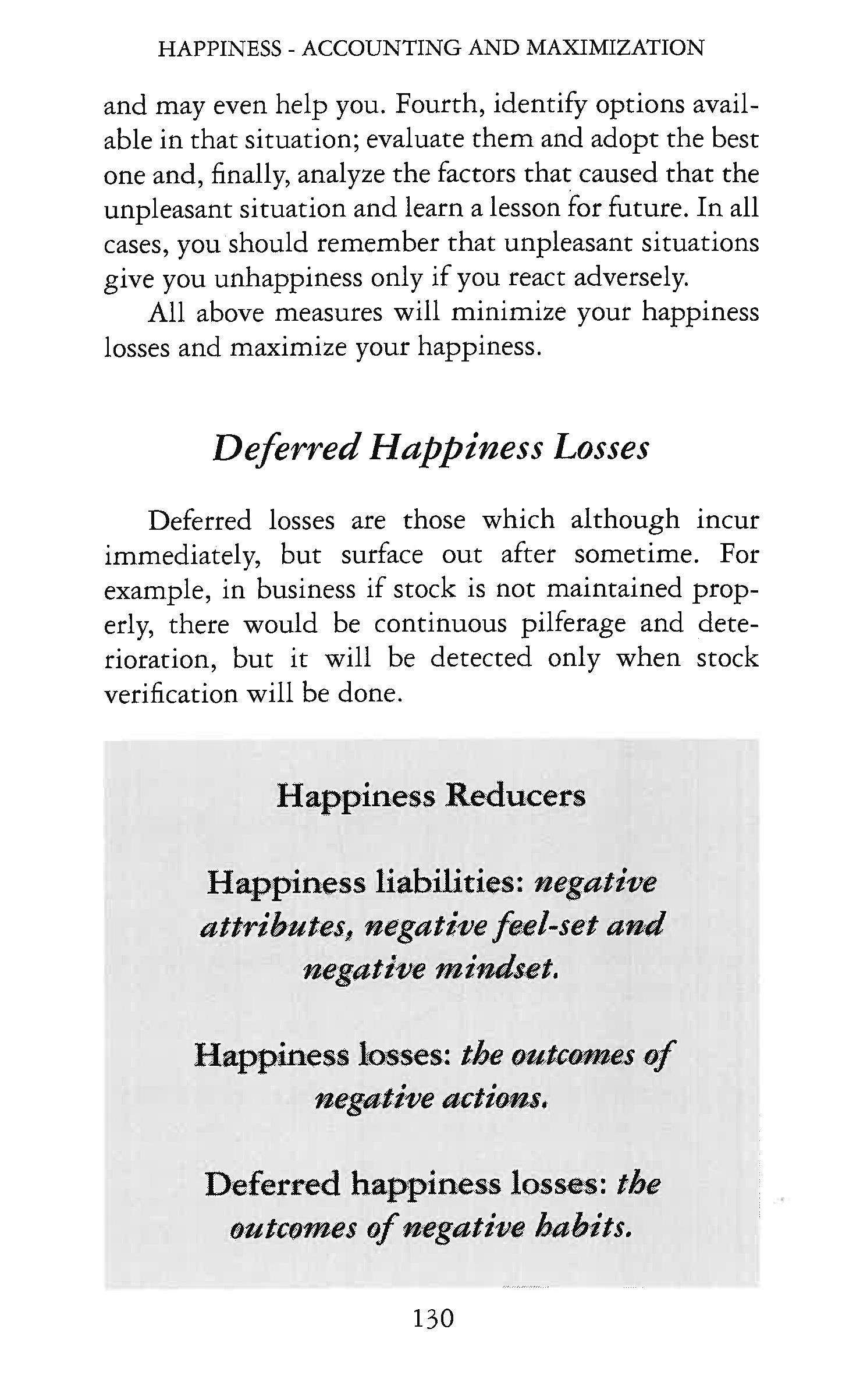 HAPPINESS - ACCOUNTING AND MAXIMIZATION